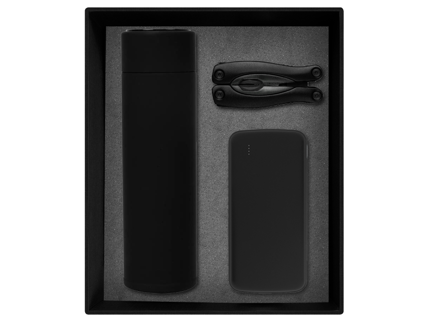 Набор подарочный Solution Prestige Trio (внешний аккумулятор, мультитул, термос), черный