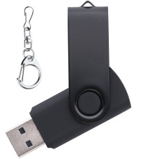 Флеш накопитель USB 2.0 Twister 64GB, пластик Софт Тач/металл, черный/черный Флеш накопитель USB 2.0 Twister 64GB, пластик Софт Тач/металл, черный/черный