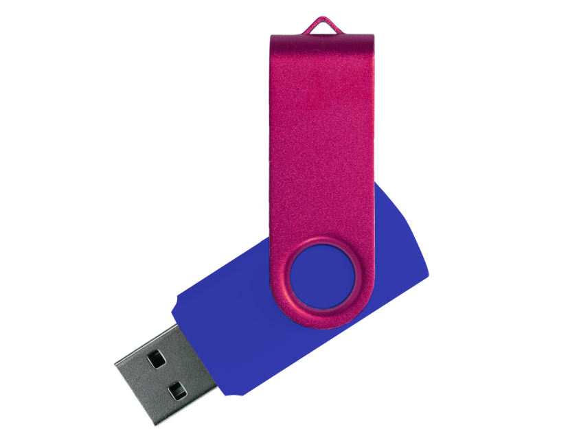 Флеш накопитель USB 2.0 Twister Сolor Mix 16GB, пластик Софт Тач/металл, синий/розовый