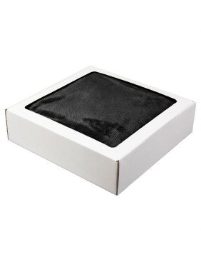 Плед мягкий флисовый Super Soft  Comfort, 125*150 см, черный, в подарочной белой крафтовой коробке с окошком