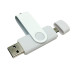 Флеш накопитель USB 2.0/OTG Twister Smart 16GB, пластик Софт Тач/металл, белый/белый