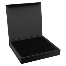 Подарочная коробка, размер 29,7*28,0*4,5 см, Solution Prestige Magnum Fabrique с магнитным клапаном под индивидуальную вырубку, черная, с черным ложементом
