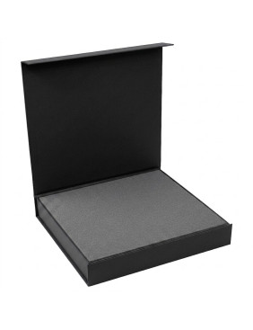 Подарочная коробка, размер 29,7*28,0*4,5 см, Solution Prestige Magnum Linen с магнитным клапаном, черная, с ложементом из поролона