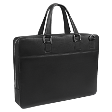 Портфель для ноутбука Stanford Leather из натуральной кожи,  черный