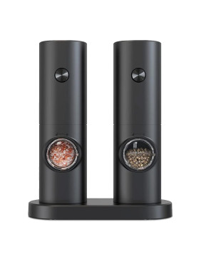 Набор из двух мельниц для соли и перца на подставке Salt & Pepper Set, пластик, черный