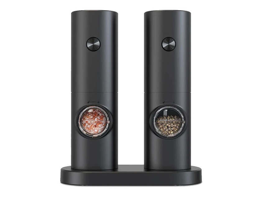 Набор из двух мельниц для соли и перца на подставке Salt & Pepper Set, пластик, черный