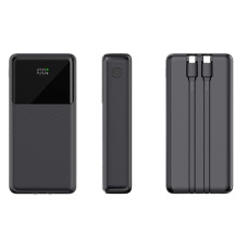 Внешний аккумулятор (powerbank) «Stream 20», 20 000 mAH, с двумя зарядными шнурами,  22,5W (Ватт)  super fast charge, Power Delivery (PD) 25.5W (dfnn), c цифровым дисплеем для контроля заряда, черный