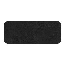 Шеврон Rectangle Smooth Leather размер 75*29 мм, черный, со скругленными углами
