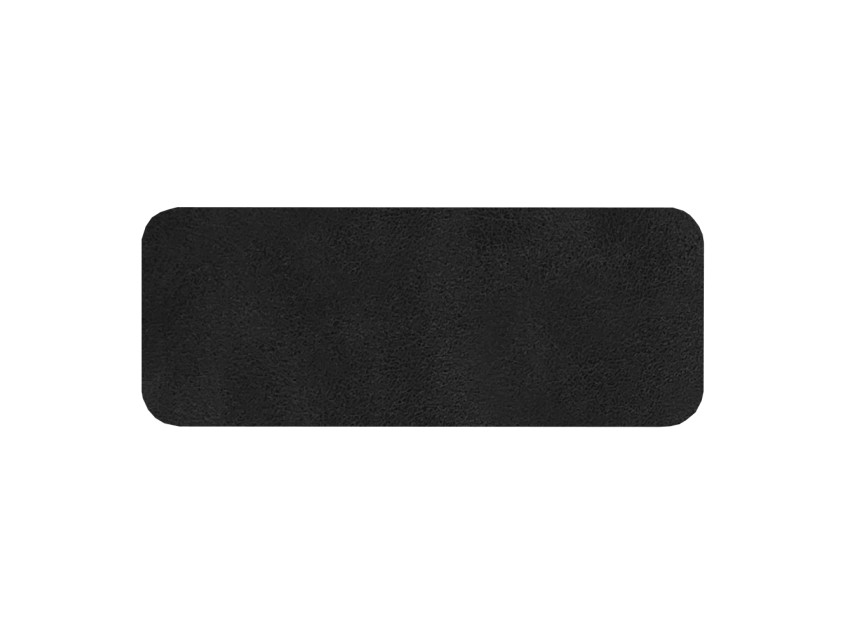Шеврон Rectangle Smooth Leather размер 75*29 мм, черный, со скругленными углами