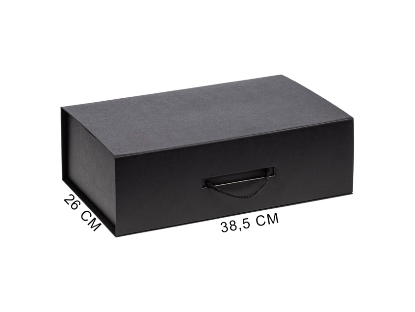 Подарочная коробка, размер 39*26,3*11 см, Solution Prestige Big Case Soft с магнитным клапаном и ручкой , черная