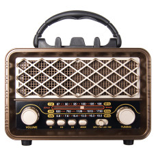 Ретро радио в стиле радиолы, диапазон частот  AM FM SW, USB, Bluetooth, Heritage Timeless, цвет  коричневый