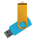 Флеш накопитель USB 2.0 Twister Сolor Mix 16GB, пластик Софт Тач/металл, голубой/желтый