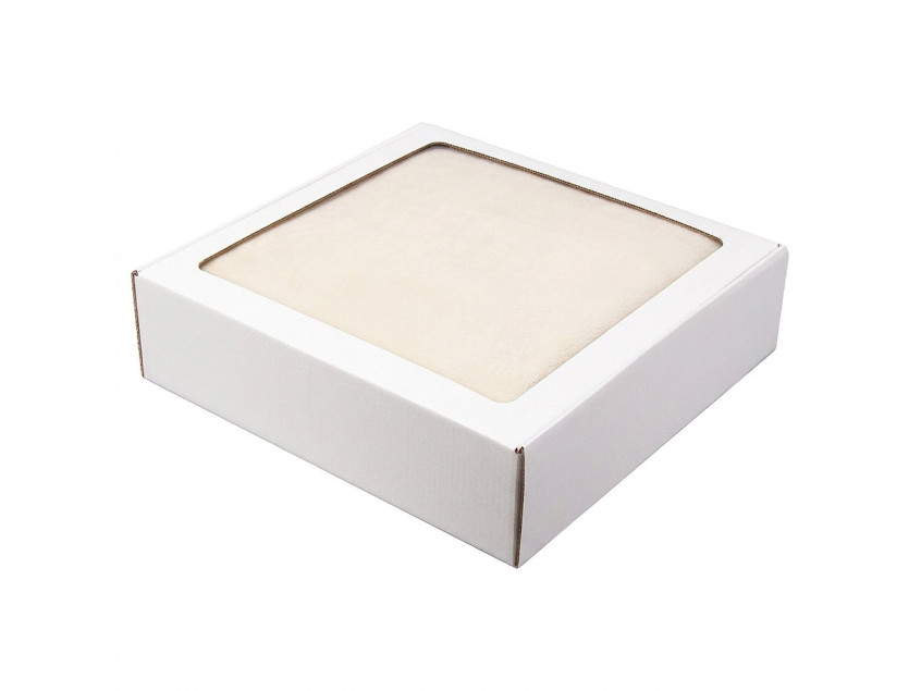 Плед мягкий флисовый Super Soft  Comfort, 125*150 см, бежевый,в подарочной белой крафтовой коробке с окошком