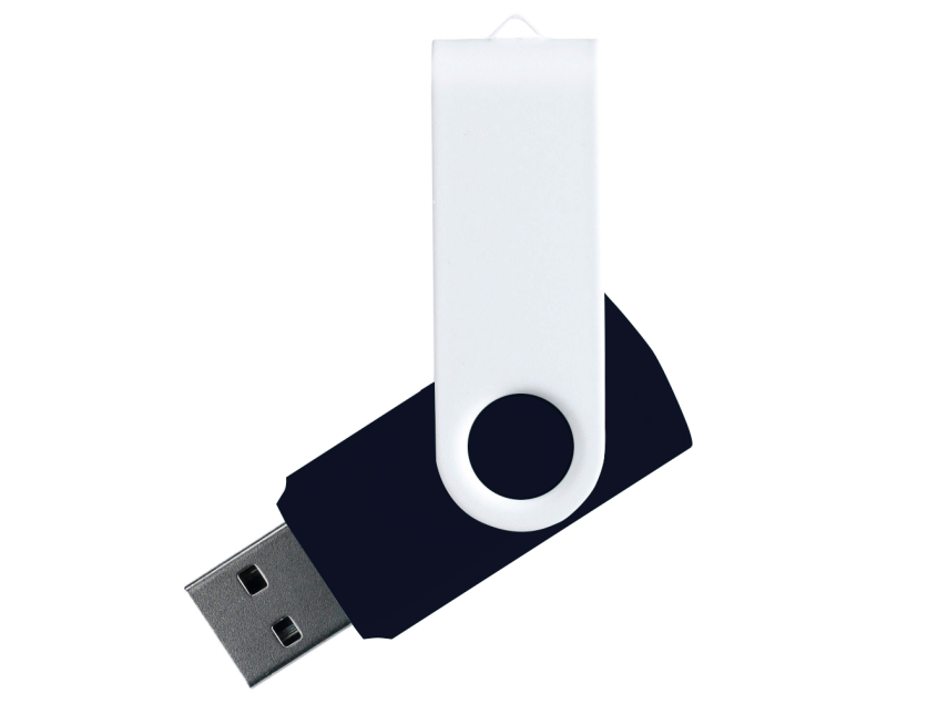 Флеш накопитель USB 2.0 Twister Сolor Mix 16GB, пластик Софт Тач/металл, черный/белый