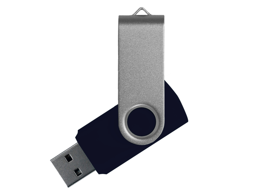 Флеш накопитель USB 2.0 Twister Сolor Mix 16GB, пластик Софт Тач/металл, черный/серебристый