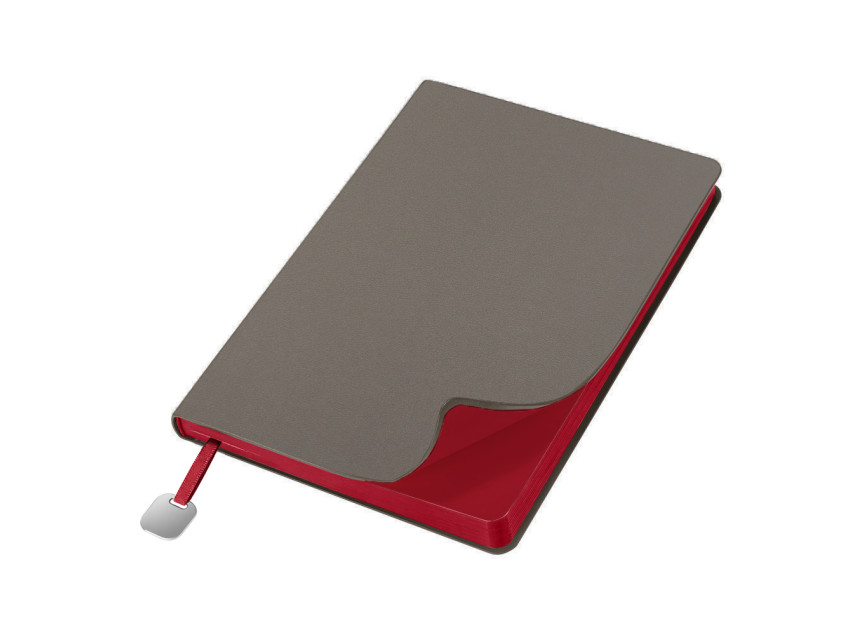 Ежедневник Flexy Velours de Soie Color А5, темно-серый-красный, недатированный, в гибкой обложке