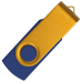 Флеш накопитель USB 2.0 Twister Сolor Mix 16GB, пластик Софт Тач/металл, темно-синий/желтый