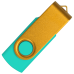 Флеш накопитель USB 2.0 Twister Сolor Mix 16GB, пластик Софт Тач/металл, бирюзовый/желтый