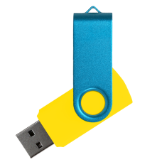 Флеш накопитель USB 2.0 Twister Сolor Mix 16GB, пластик Софт Тач/металл, желтый/голубой Флеш накопитель USB 2.0 Twister Сolor Mix 16GB, пластик Софт Тач/металл, желтый/голубой