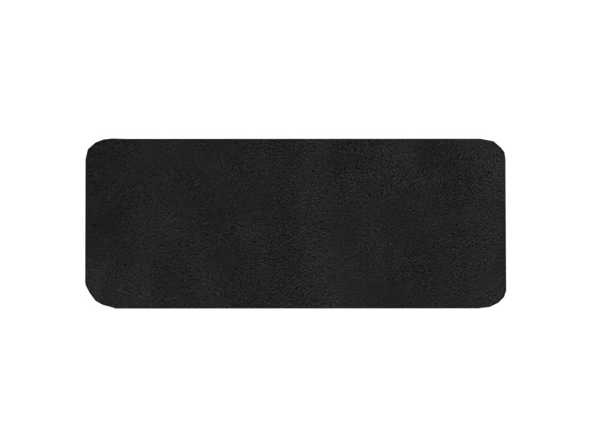 Шеврон Rectangle Smooth Leather размер 50*20 мм, черный, со скругленными углами