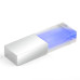 Флеш накопитель USB 2.0 Кристалл, металл/стекло, прозрачный/серебристый, подсветка белым, 32 GB