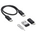 Кабель зарядный выдвижной USB Solid Line  60W 3-в-1 на Lightning, Micro-USB, Type-C «U50» 2,4 A, Quick Charge в пластиковом футляре, черный