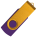 Флеш накопитель USB 2.0 Twister Сolor Mix 16GB, пластик Софт Тач/металл, фиолетовый/желтый