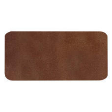 Шеврон Rectangle Smooth Leather размер 60*30 мм, коричневый, со скругленными углами