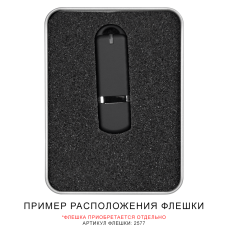 Футляр Memo для флеш накопителя металлический, размер 11,5*8,5 см, серебристый