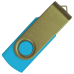 Флеш накопитель USB 2.0 Twister Сolor Mix 16GB, пластик Софт Тач/металл, голубой/оливковый