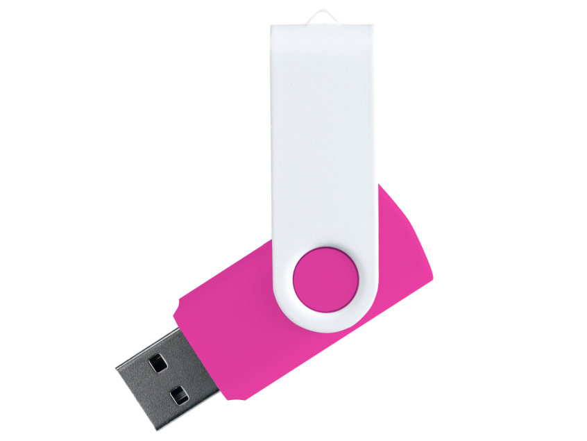 Флеш накопитель USB 2.0 Twister Сolor Mix 16GB, пластик Софт Тач/металл, розовый/белый