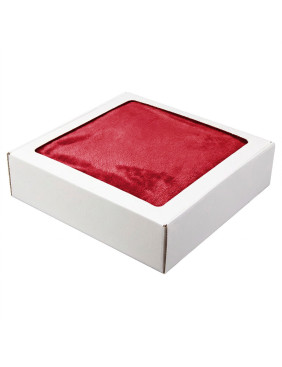 Плед мягкий флисовый Super Soft  Comfort, 125*150 см, красный, в подарочной белой крафтовой коробке с окошком