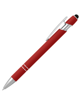 Ручка шариковая, Star Soft Touch Shiny Silver Requis, красная