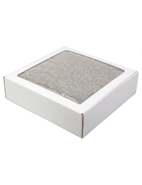 Плед акриловый Super Soft Nature размер 120*160 см, серый, плотность 450гр/м2,  в подарочной белой крафтовой коробке с окошком