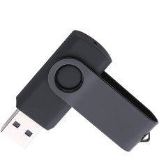 Флеш накопитель USB 2.0 Twister 64GB, пластик Софт Тач/металл, черный/черный