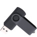 Флеш накопитель USB 2.0 Twister 64GB, пластик Софт Тач/металл, черный/черный