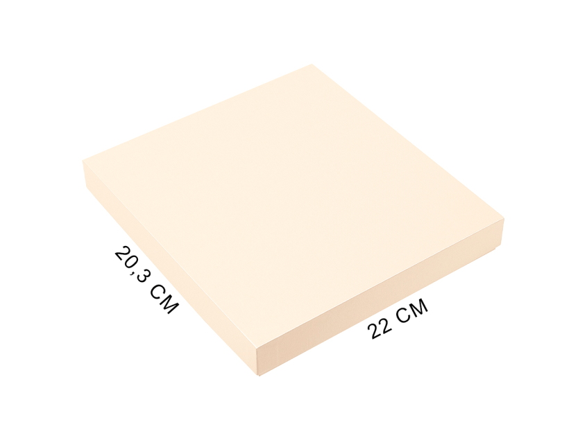 Коробка подарочная, размер  203*220*30 мм,  Solution Gift Linen  для ежедневника и ручки, кремовая с блеском