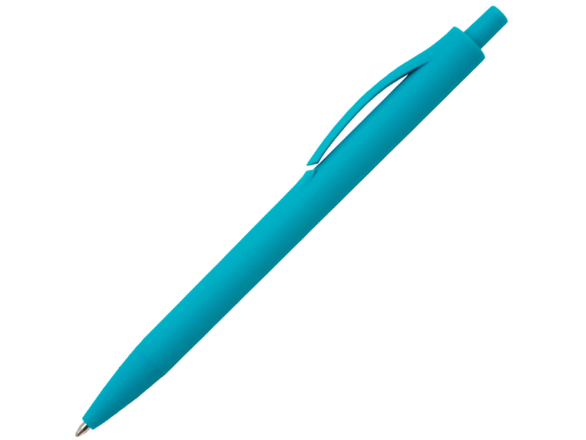 Ручка шариковая Хит, пластиковая, софт-тач, бирюзовая, pantone 320 С