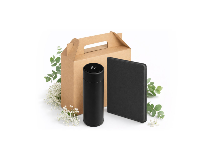 Набор подарочный Solution Everyday Duo (термос, ежедневник), черный