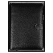 Ежедневник в суперобложке Country Leather Sky A5+ из нат. кожи, черный, недатированный, с магнитным клапаном, в подарочной коробке