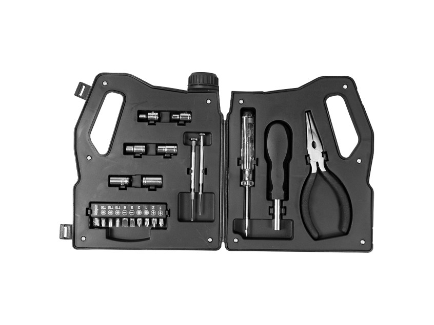 Набор инструментов Tools Oil Can, 21 инструмент,  черный, в пластиковом футляре