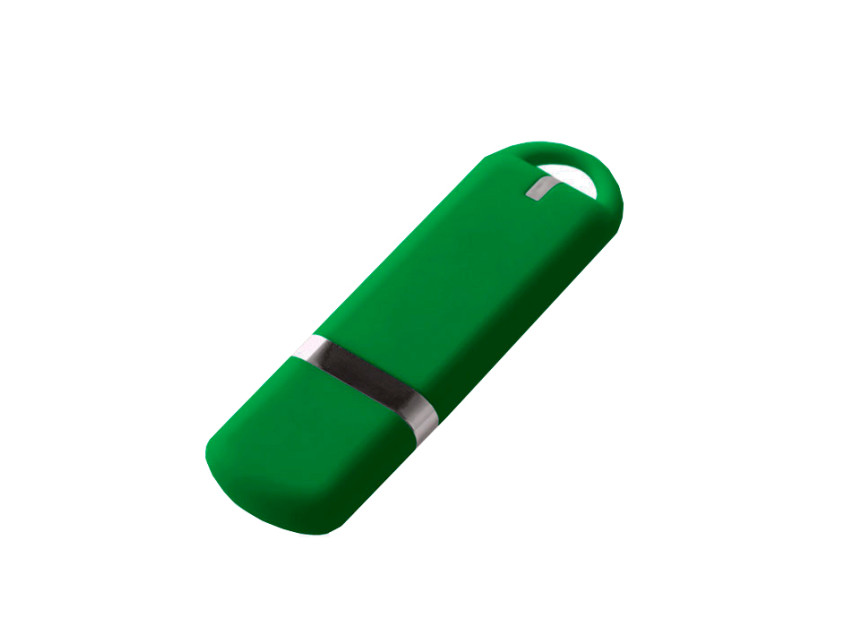 Флеш накопитель USB 2.0 Memo 32GB, пластик Софт Тач, зеленый/зеленый