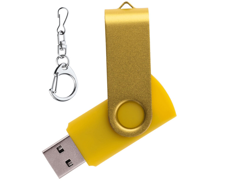 Флеш накопитель USB 2.0 Twister 32GB, пластик Софт Тач/металл, желтый/желтый