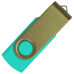 Флеш накопитель USB 2.0 Twister Сolor Mix 16GB, пластик Софт Тач/металл, бирюзовый/оливковый