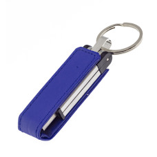 Флеш накопитель USB 2.0 Verona в кожаном чехле 32GB, металл, черный/серебристый