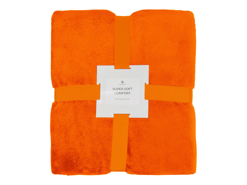 Плед мягкий флисовый Super Soft  Comfort Travel, 125*170 см, оранжевый