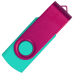 Флеш накопитель USB 2.0 Twister Сolor Mix 16GB, пластик Софт Тач/металл, бирюзовый/розовый