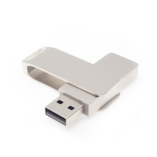 Флеш накопитель Bergamo, USB 2.0 16GB, металл, серебро