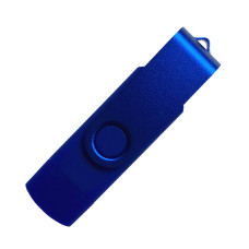 Флеш накопитель USB 2.0/OTG Twister Smart 16GB, пластик Софт Тач/металл, синий/синий