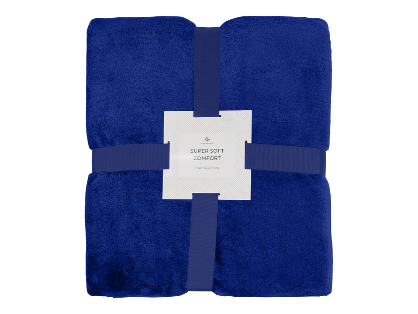 Плед мягкий флисовый Super Soft  Comfort Travel, 125*170 см, синий 654С